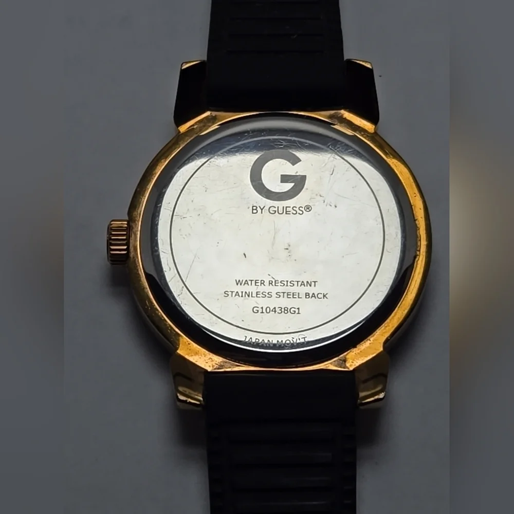 Mens G by GUESS  Black Rose Gold Watch G10438G1 New Battery